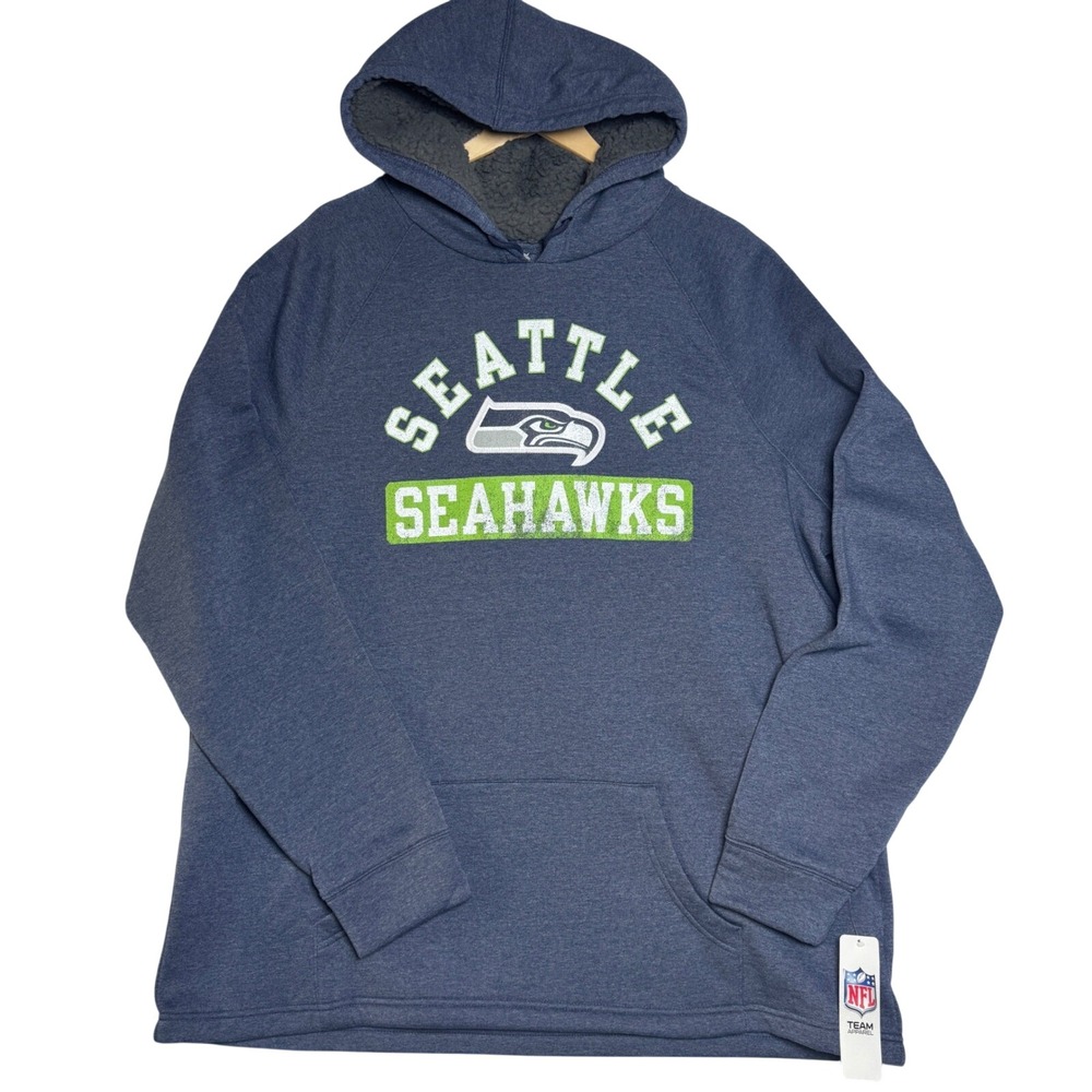 Seattle Seahawks Hoodie Mens 2XL NFL Team Apparel Fleece Lined Pullover